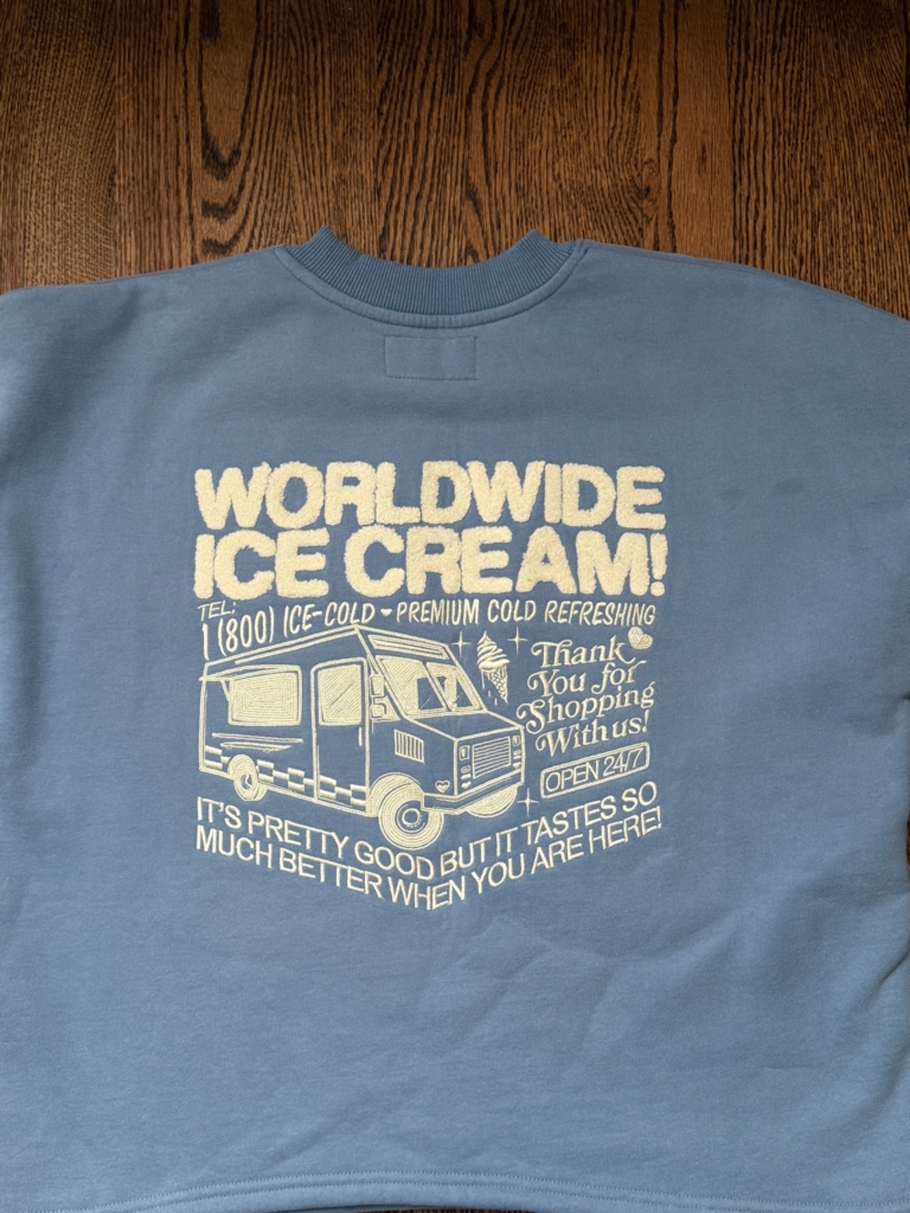 Worldwide Ice Cream Women's Crewneck Sweatshirt - Dusty Blue - Picture 3 of 5